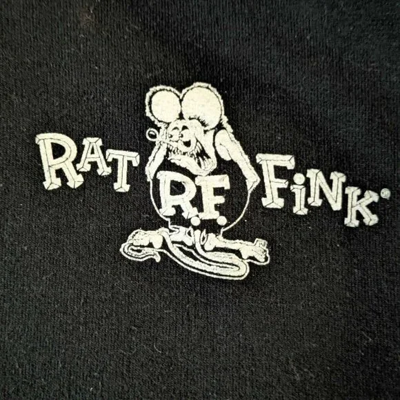 Vintage Y2K 2008 Ed Roth Rat Fink Hot Rod Black Sweatshirt Hoodie Men’s Small - Picture 3 of 7